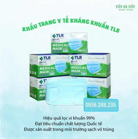 Khẩu trang y tế kháng khuẩn TLR - Hàng Việt Nam chất lượng cao